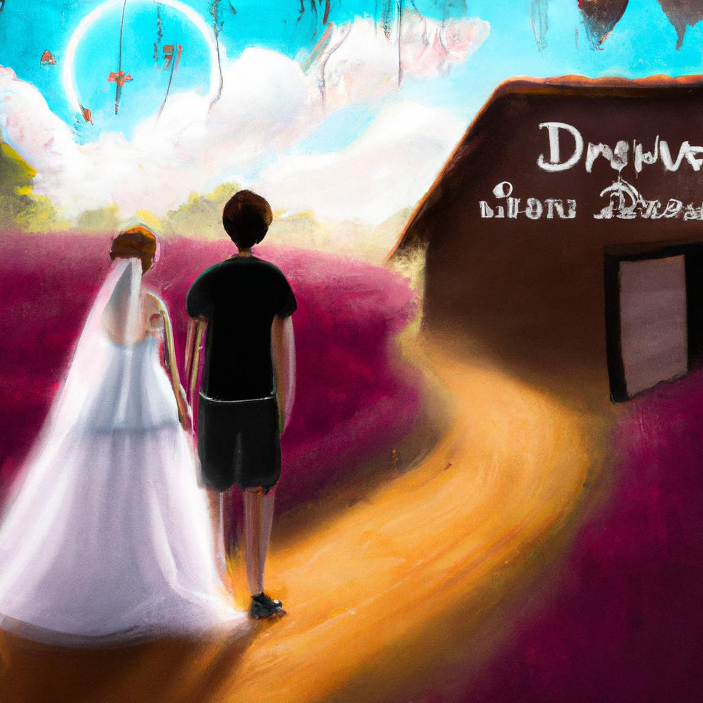 Imagem de capa do post "Descubra o Significado de Sonhar com seu Próprio Casamento!" com um desenho digital