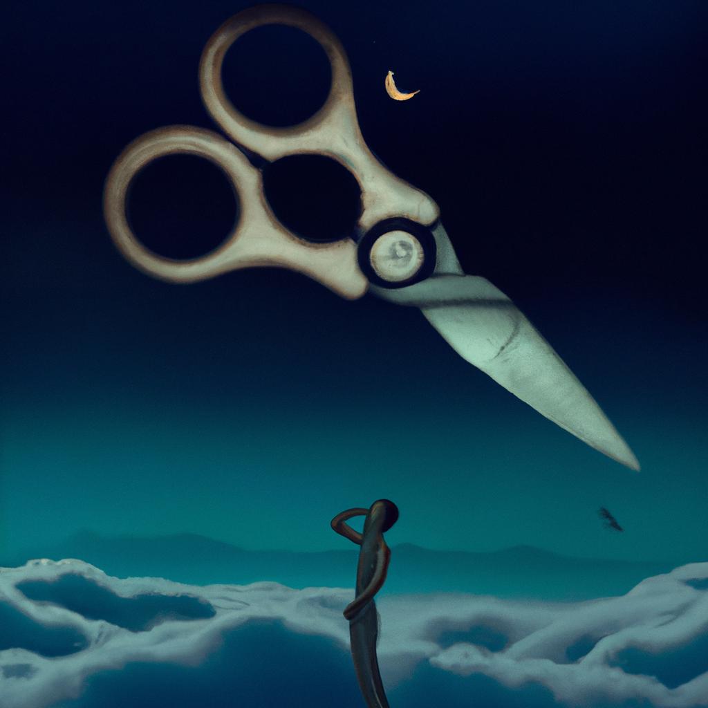 Imagem de capa do post "Descubra o Significado de Sonhar com Tesoura!" com um desenho digital