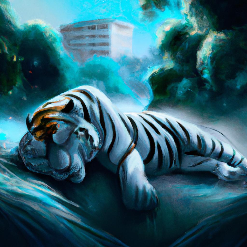 Imagem de capa do post Descubra o Significado de Sonhar com Tigre Branco! com um desenho digital
