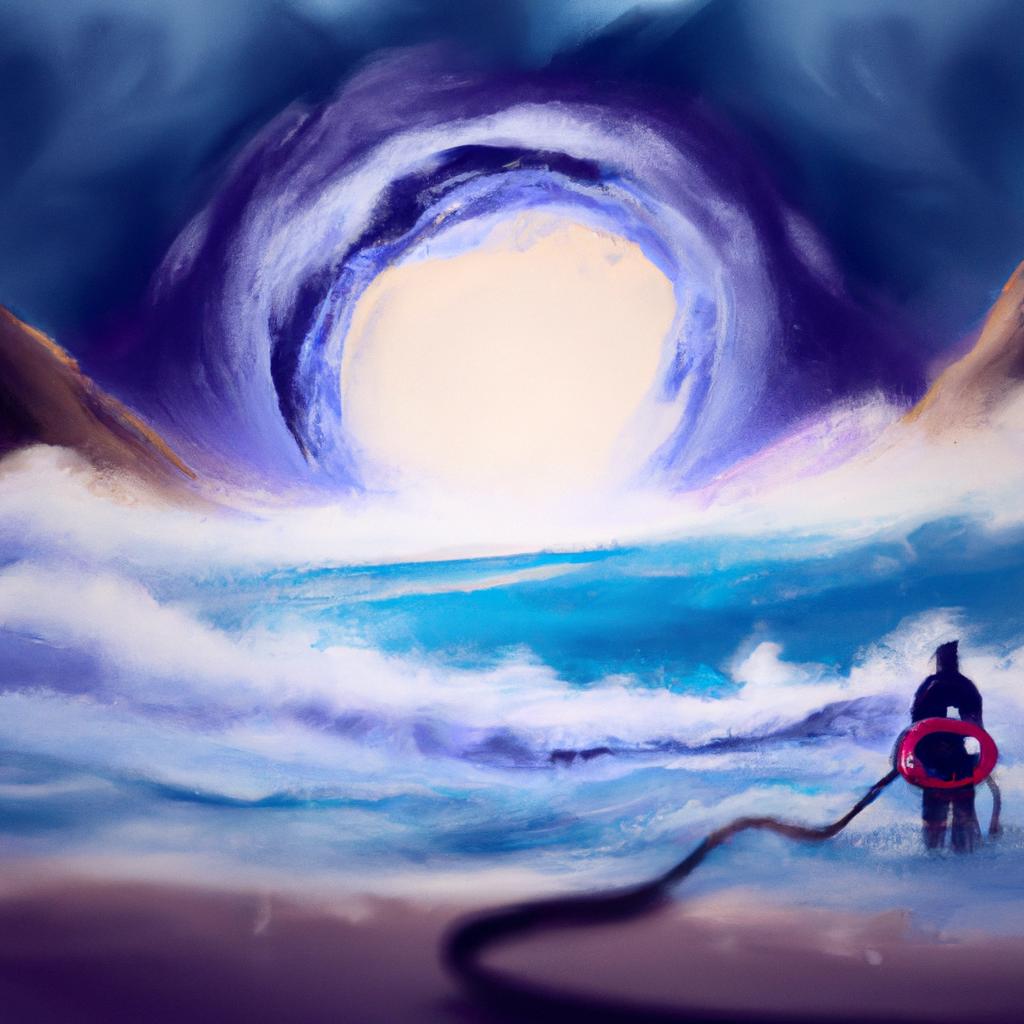 Imagem de capa do post "Descubra o Significado de Sonhar com Tsunami!" com um desenho digital
