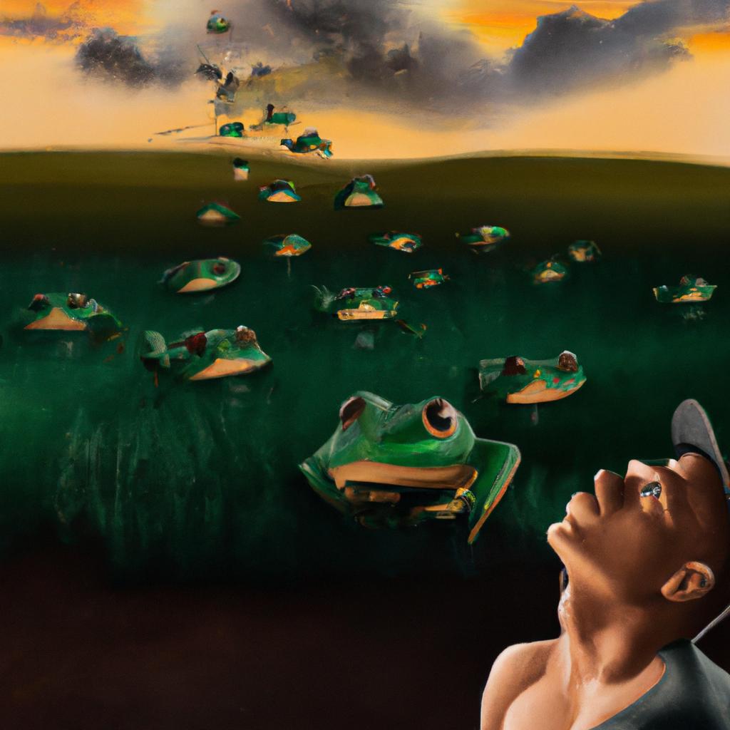 Imagem de capa do post "Significado de Sonhar com Vários Sapos: Descubra o Que isso Pode Revelar!" com um desenho digital