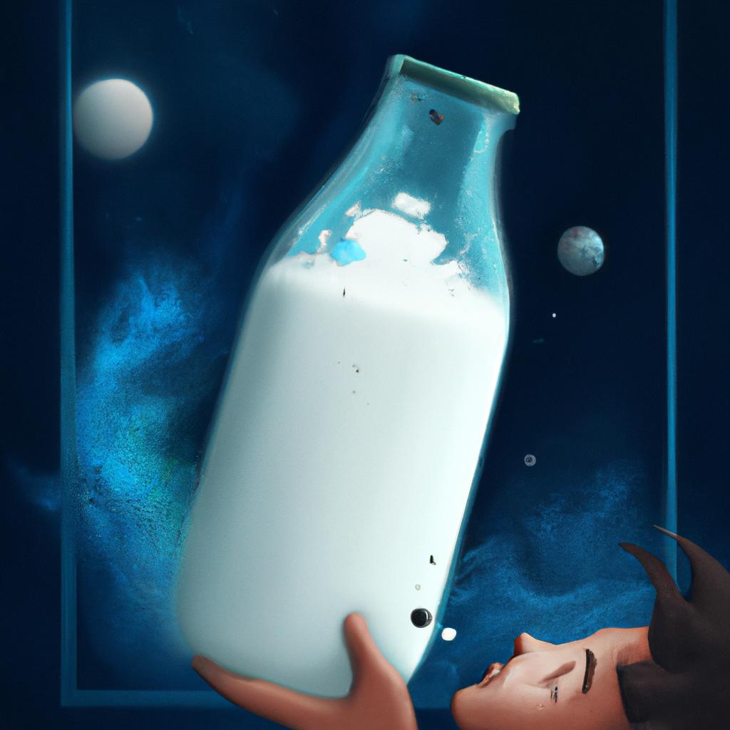 Imagem de capa do post "Descubra o Significado de Sonho com Leite: Surpreenda-se!" com um desenho digital