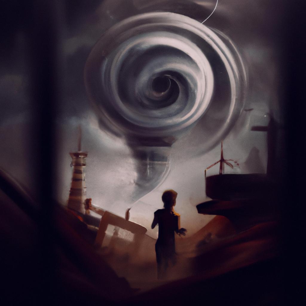 Imagem de capa do post "Descubra o Significado dos Sonhos com Tornado: Fique Sabendo!" com um desenho digital