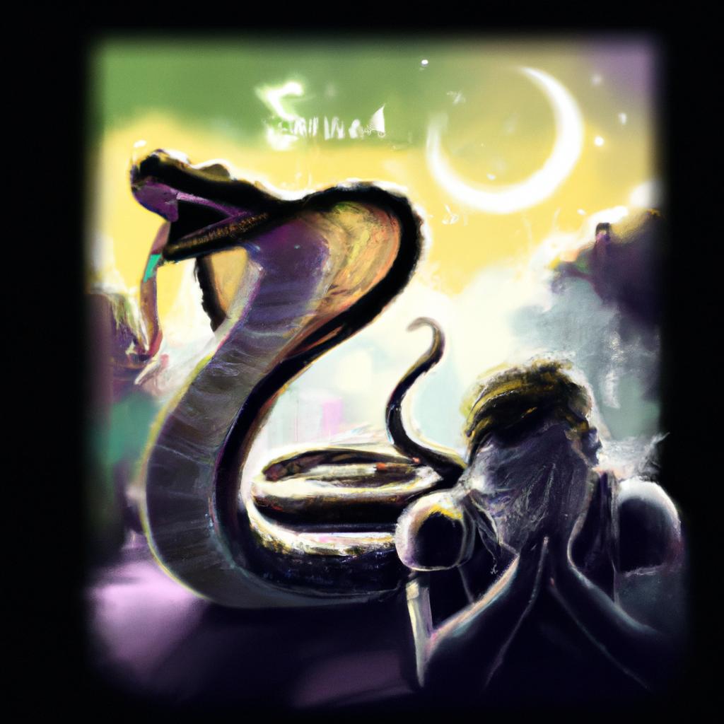 Imagem de capa do post "Descubra o Significado de Sonhar com Cobra: Saiba Tudo Aqui!" com um desenho digital