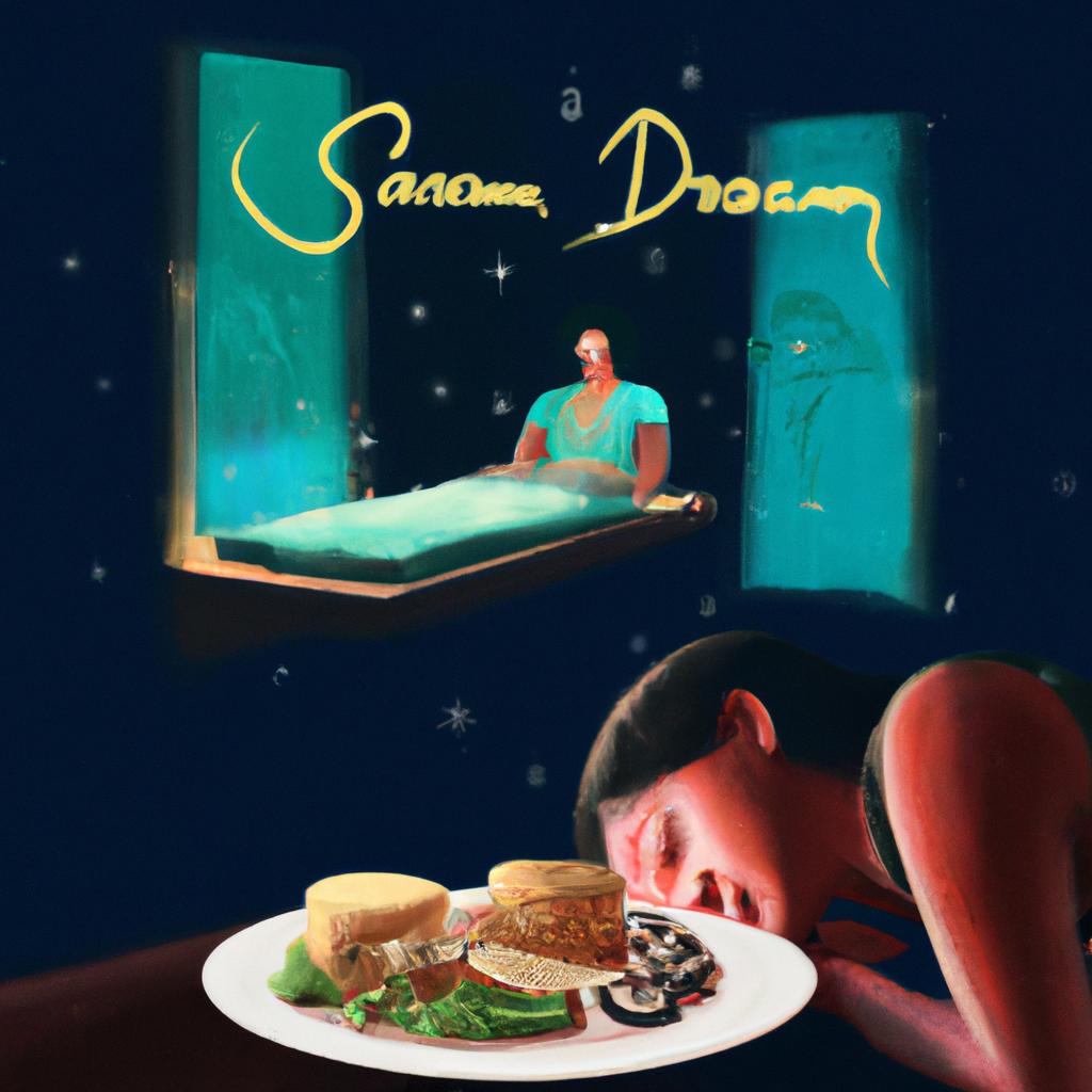 Imagem de capa do post "Sonhar com Comida: Descubra o Significado dos Seus Sonhos!" com um desenho digital