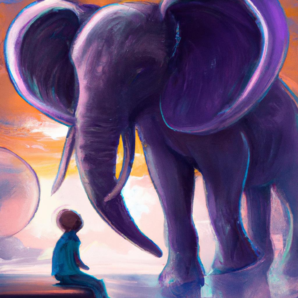 Imagem de capa do post "Significado de Sonhar com Elefante: Descubra o que Ele Significa!" com um desenho digital