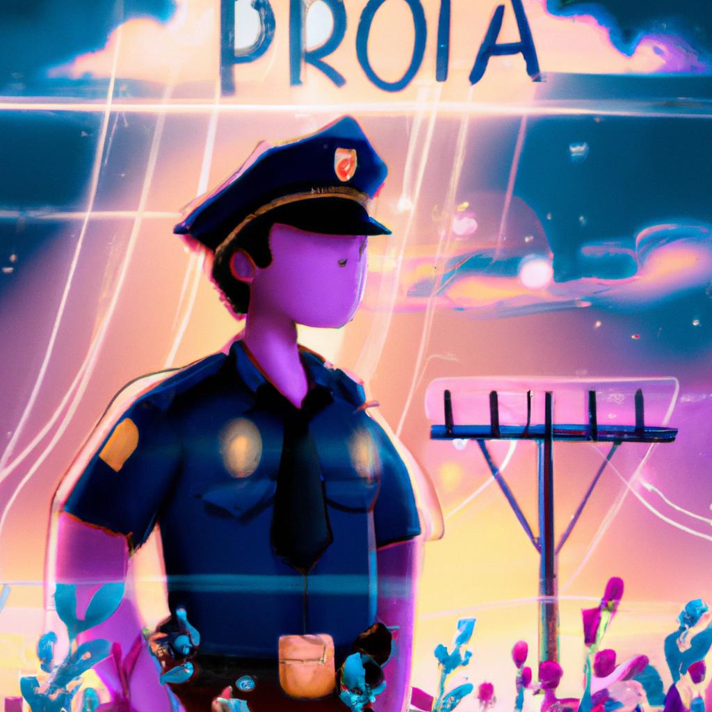 Imagem de capa do post "Descubra o Significado de Sonhar com Polícia: Enigma Revelado!" com um desenho digital