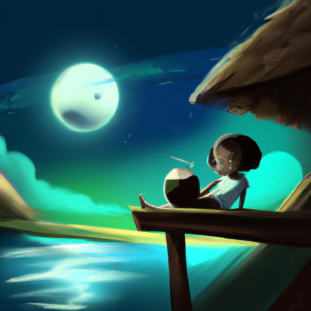 Imagem de capa do post "Descubra o Significado de Sonhar com Água de Coco!" com um desenho digital