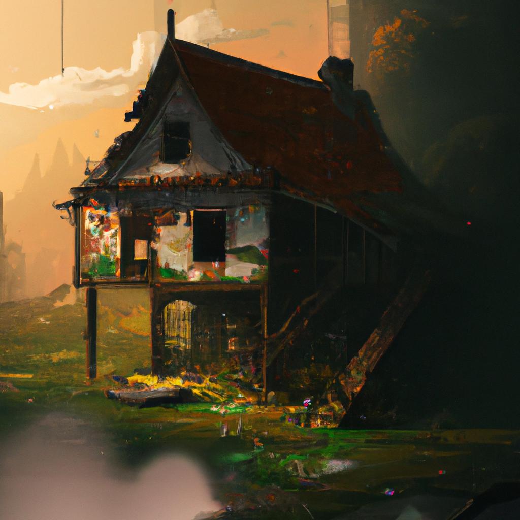 Imagem de capa do post "Descubra o Significado de Sonhar com Casa Destruída!" com um desenho digital