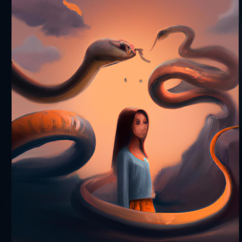 Imagem de capa do post "Sonhar com Cobras: o que Significa e por que Acontece?" com um desenho digital