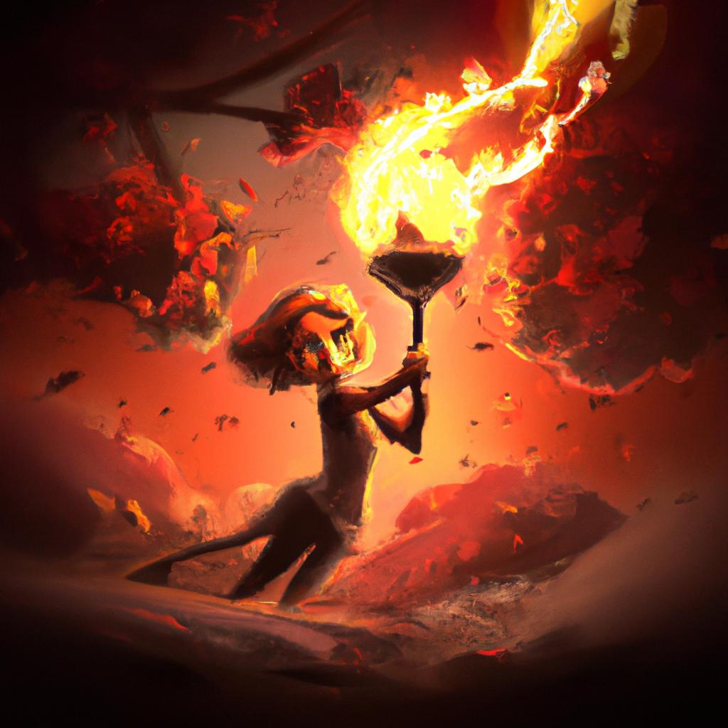 Imagem de capa do post "Descubra o Significado de Sonhar Apagando Fogo com Mangueira!" com um desenho digital