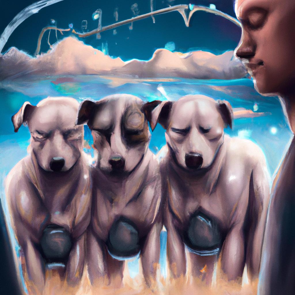 Imagem de capa do post "O Que Significa Sonhar com 3 Pitbulls?" com um desenho digital