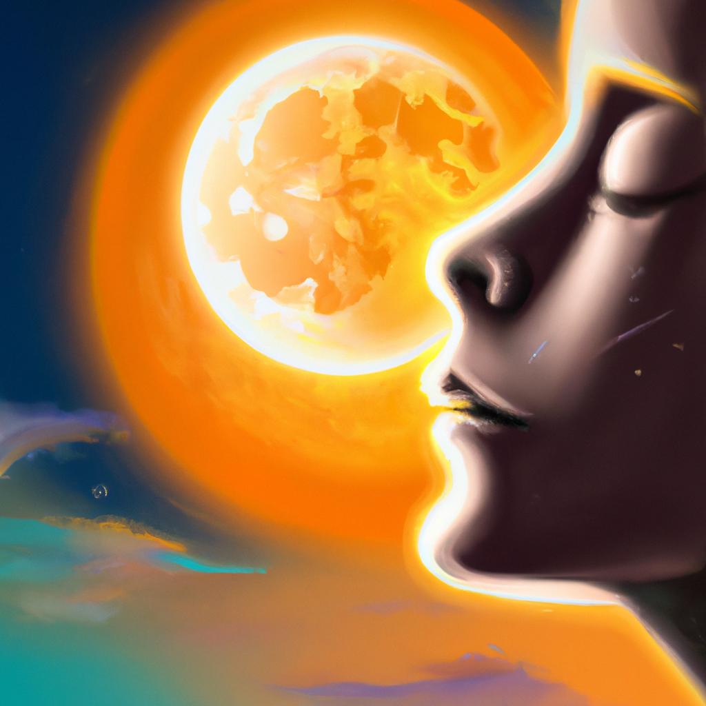 Imagem de capa do post "Sonhar com Lua e Sol: Descubra o Significado dessa Visão Mágica!" com um desenho digital