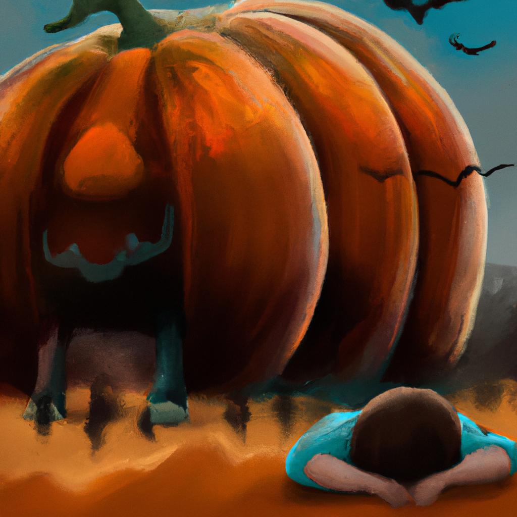 Imagem de capa do post "Descubra o Significado de Sonhar com Aboboras Gigantes!" com um desenho digital