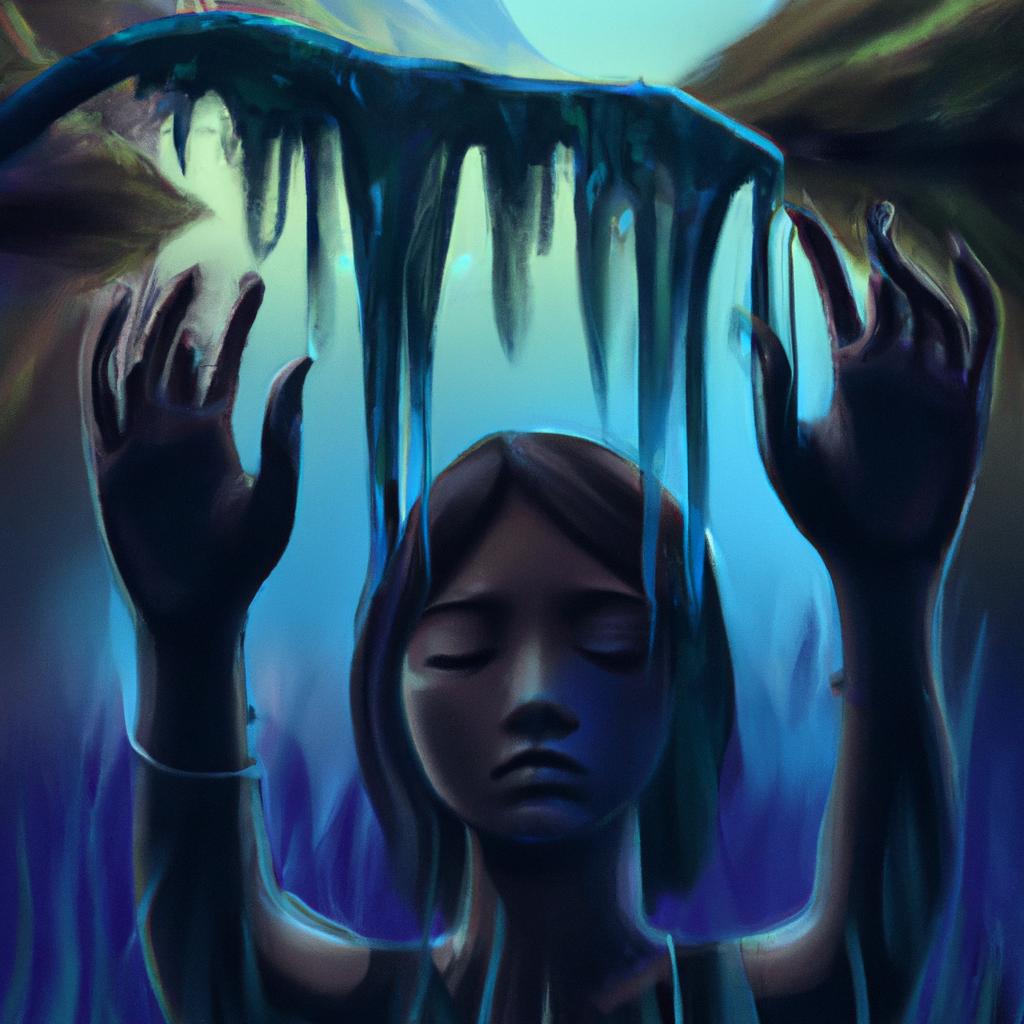 Imagem de capa do post "Descubra o Significado de Sonhar com Água Cristalina Corrente!" com um desenho digital
