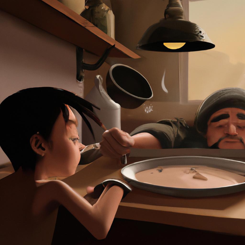Imagem de capa do post "Descubra o que Significa Sonhar com Alguém Fazendo Comida!" com um desenho digital
