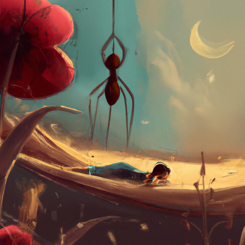 Imagem de capa do post "Descubra o Significado de Sonhar com Aranha e Barata!" com um desenho digital