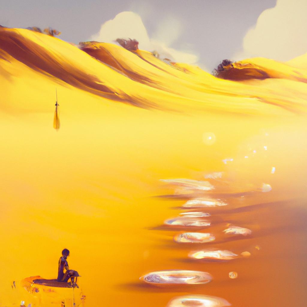 Imagem de capa do post "Sonhar com Areia Amarela: Descubra o Significado Surpreendente!" com um desenho digital
