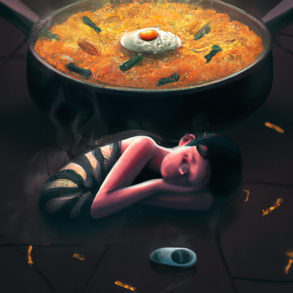 Imagem de capa do post "Sonhar com Arroz Cozido no Chão: Entenda Seu Significado" com um desenho digital