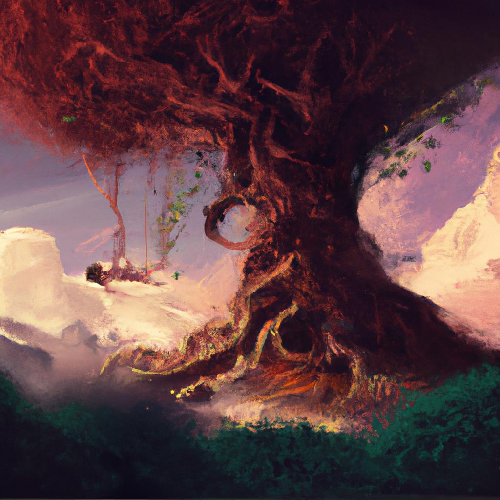 Imagem de capa do post "Descubra o Significado de Sonhar com Arvore Caída!" com um desenho digital