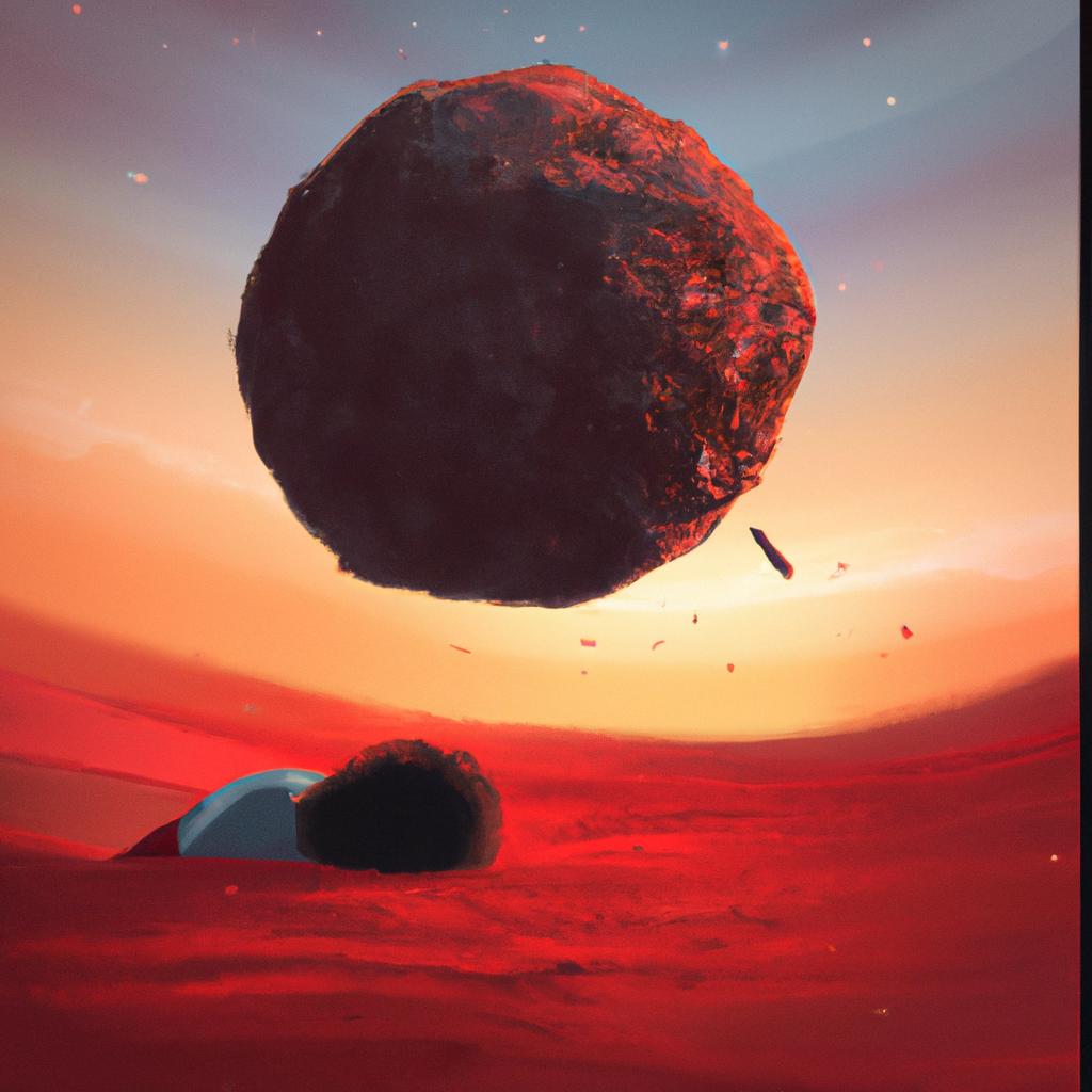 Imagem de capa do post "Sonhar com Asteroide: O Significado de Um Aviso Planetário?" com um desenho digital