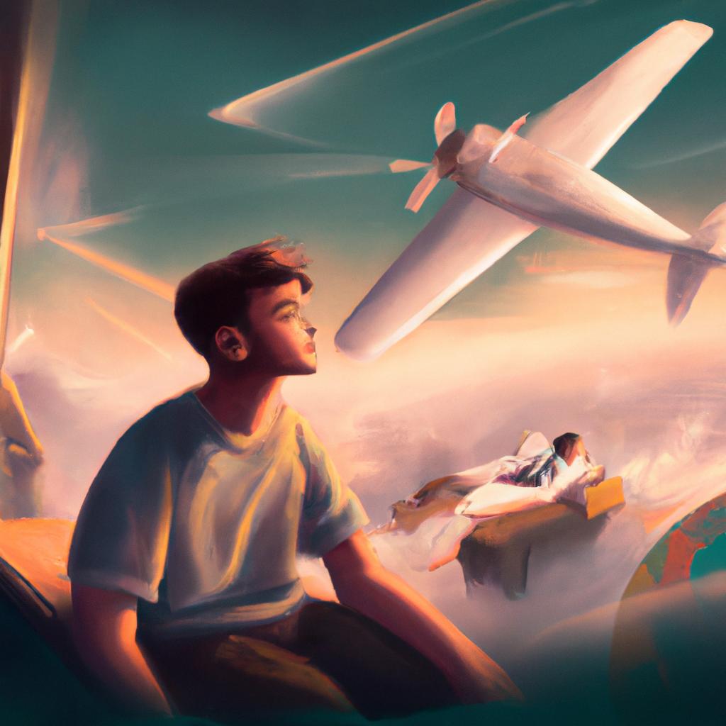 Imagem de capa do post "Sonhar com Avião Caindo Comigo Dentro: Descubra Seu Significado!" com um desenho digital