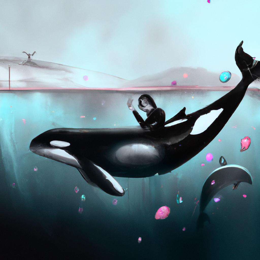 Imagem de capa do post "Sonhar com Orca na Piscina: O Que Significa?" com um desenho digital