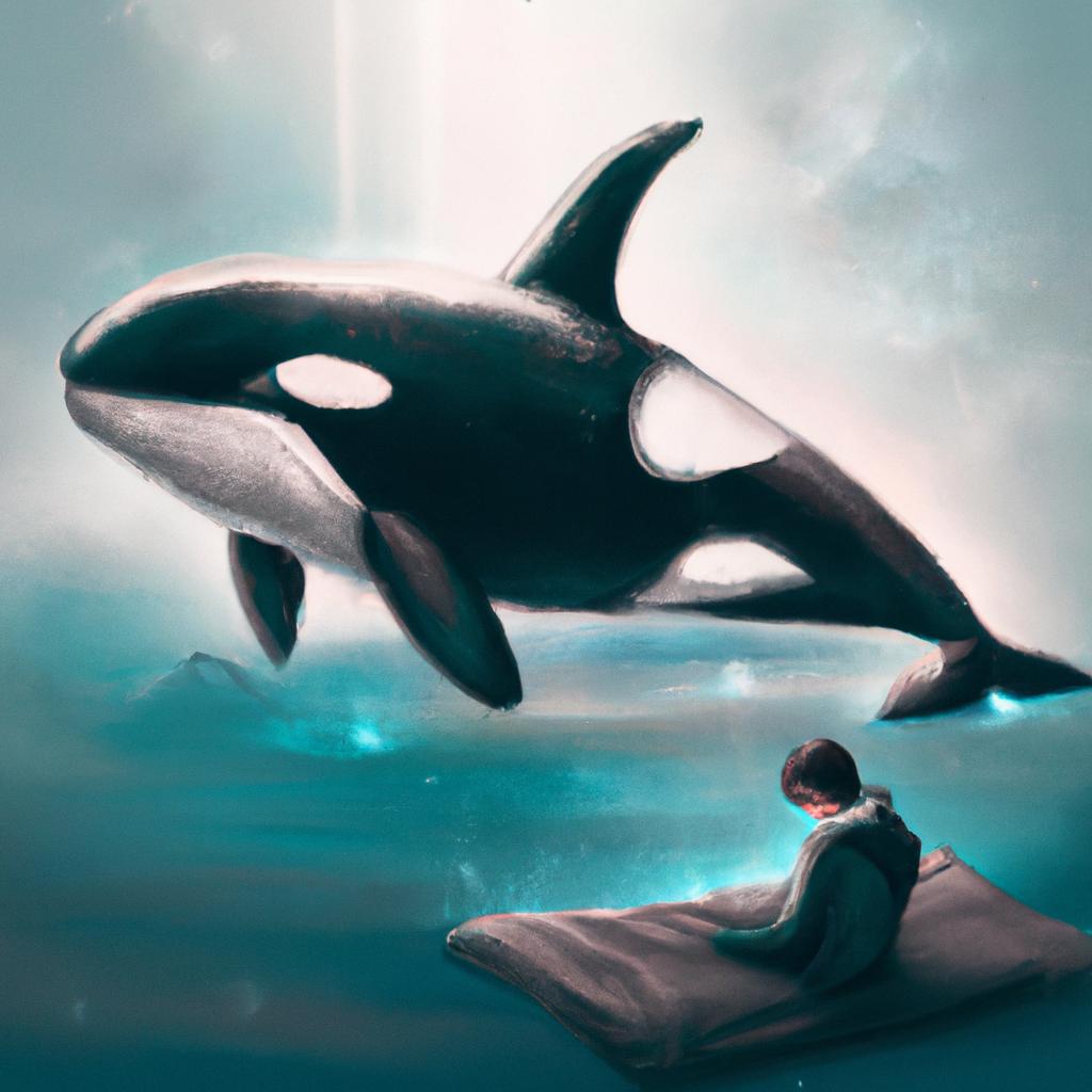 Imagem de capa do post "Sonhar com Baleia Orca: Descubra o Significado Oculto!" com um desenho digital