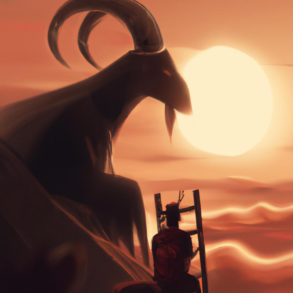 Imagem de capa do post "Descubra o que Significa Sonhar com Baphomet!" com um desenho digital