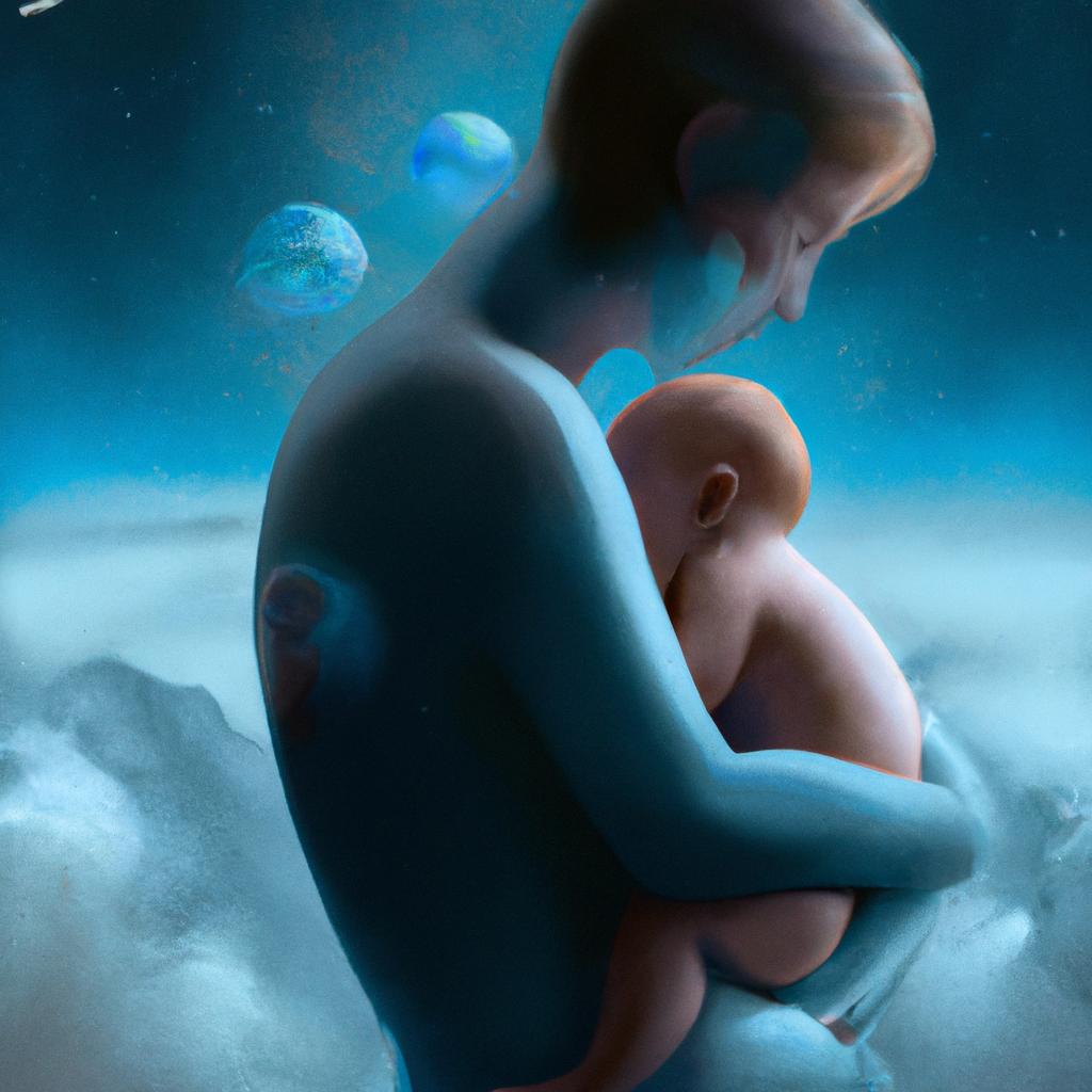 Imagem de capa do post "Sonhar com Bebê no Colo: Descubra o Significado!" com um desenho digital