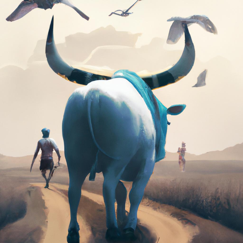 Imagem de capa do post "Sonhar com Boi Branco Correndo Atrás de Mim: Descubra o que Significa!" com um desenho digital
