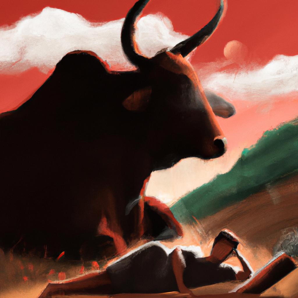 Imagem de capa do post "Sonhar com Boi Preto: Descubra o Significado Oculto!" com um desenho digital