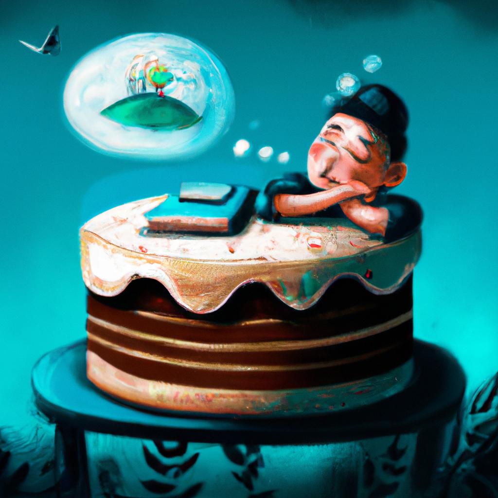 Imagem de capa do post "Descubra o Significado de Sonhar com Bolo de Dinheiro!" com um desenho digital