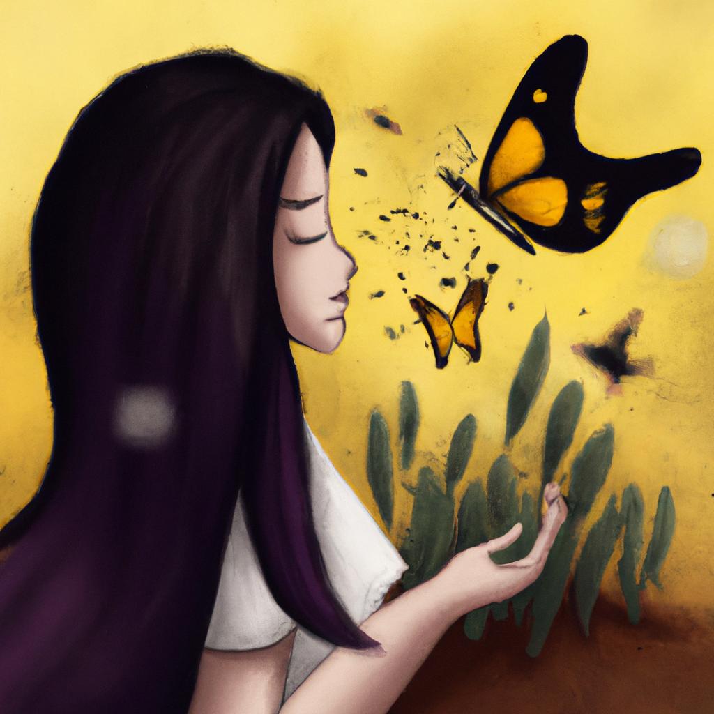 Imagem de capa do post "Descubra o Significado de Sonhar com Borboleta Amarela e Preta!" com um desenho digital
