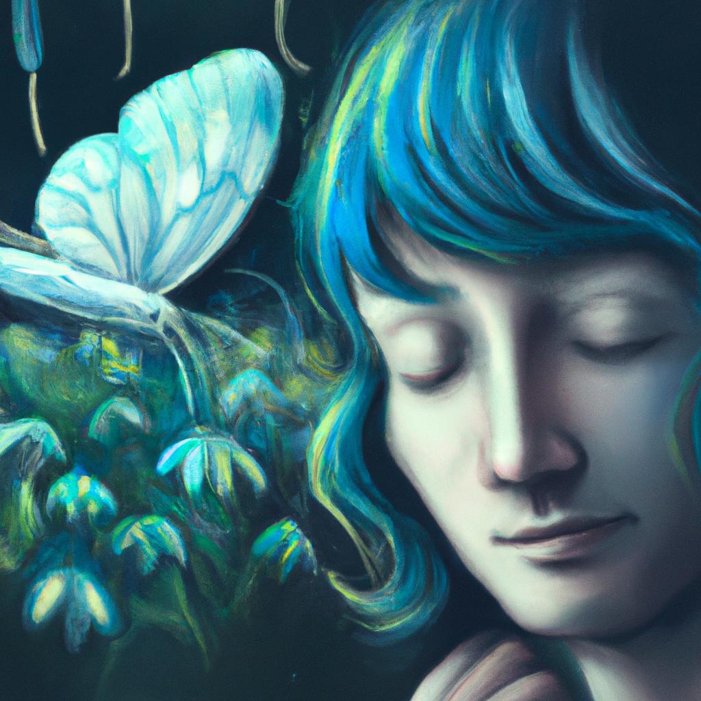 Imagem de capa do post "Descubra o Significado de Sonhar com Borboleta Azul!" com um desenho digital