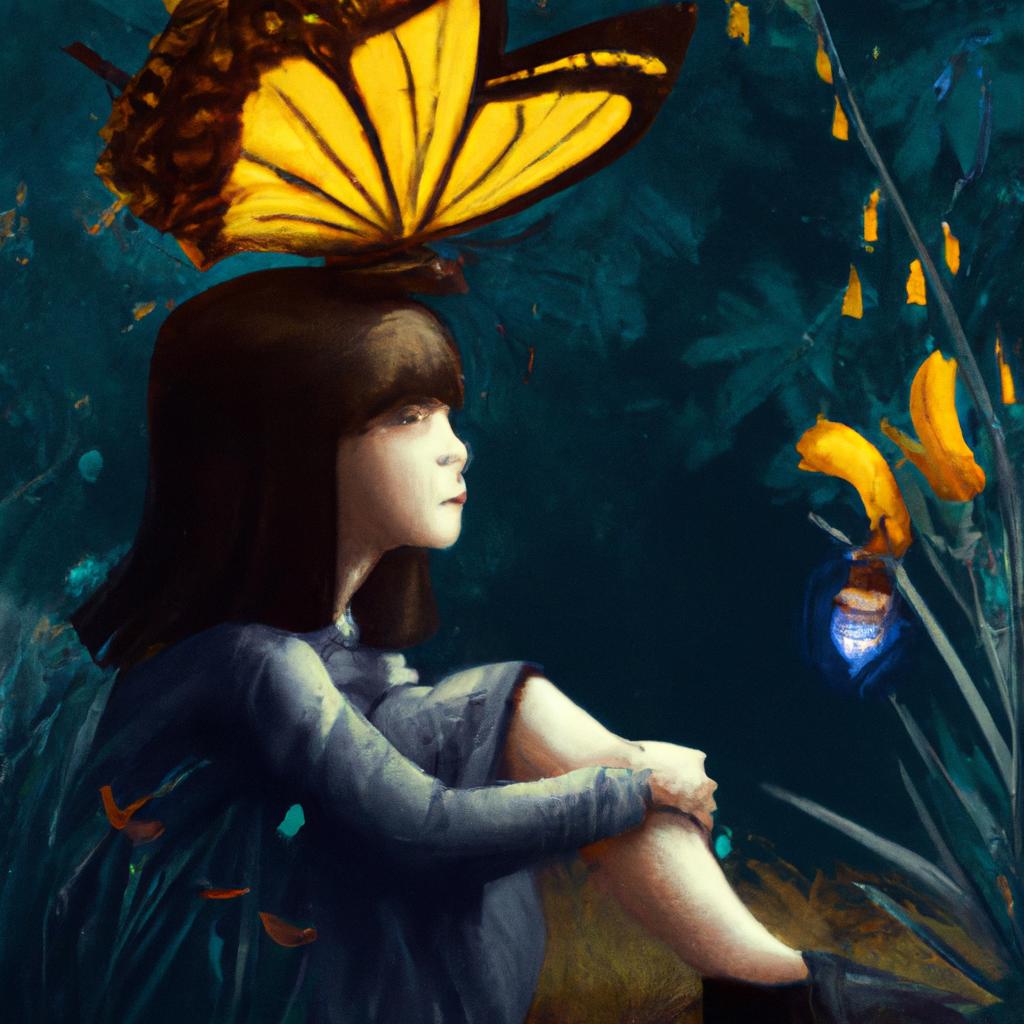 Imagem de capa do post "Descubra o Significado do Sonho com Borboleta Bruxa!" com um desenho digital