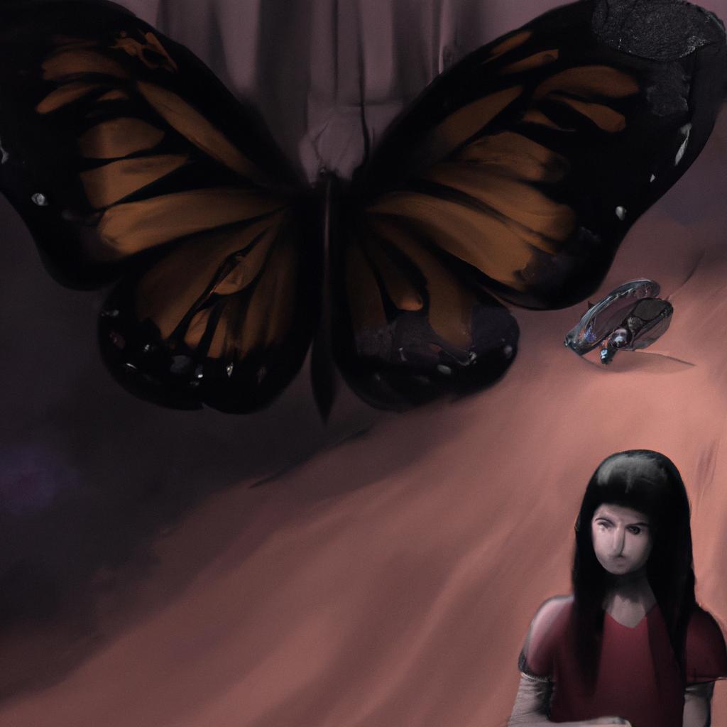 Imagem de capa do post "Sonhar com Borboleta Preta: Descubra o Significado!” com um desenho digital