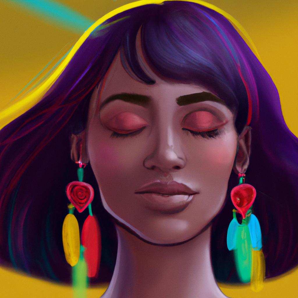 Imagem de capa do post "Sonhar com Brincos Coloridos? Descubra o Significado!" com um desenho digital