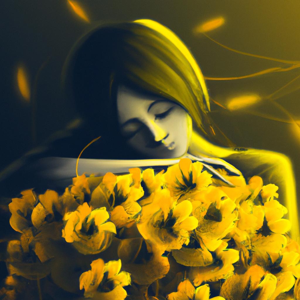 Imagem de capa do post "Descubra o Significado de Sonhar com Buque de Flores Amarelas!" com um desenho digital