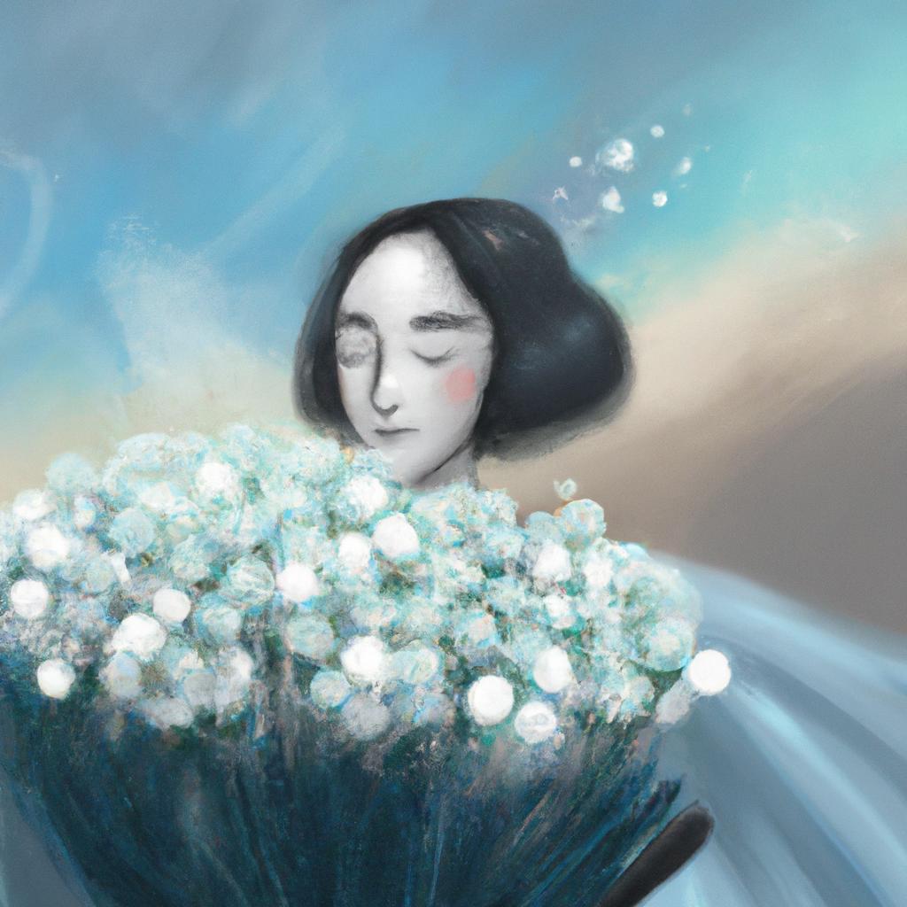 Imagem de capa do post "Sonhar com Buque de Flores Branca: Descubra o Significado!" com um desenho digital
