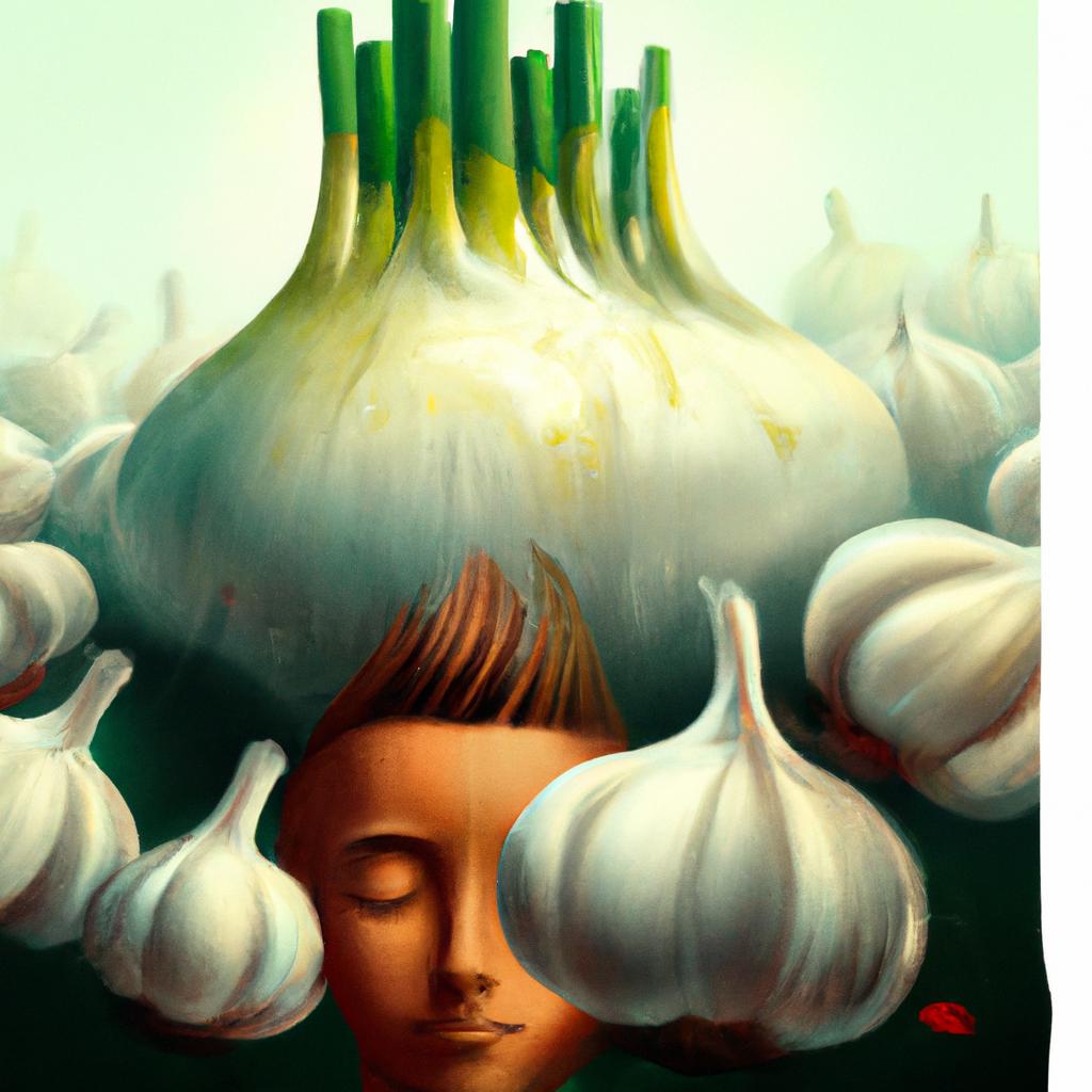 Imagem de capa do post "Descubra o Significado de Sonhar com Cabeça de Alho Grande!" com um desenho digital
