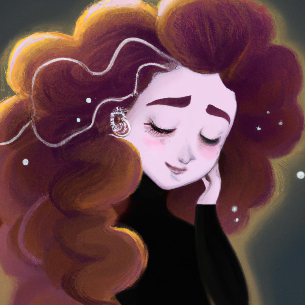 Imagem de capa do post "Sonhar com Cabelo Grande e Cacheado: Descubra seus Significados!" com um desenho digital