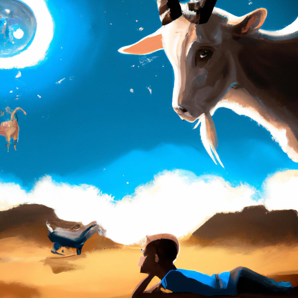 Imagem de capa do post "Descubra o significado de Sonhar com Cabra Atacando!" com um desenho digital
