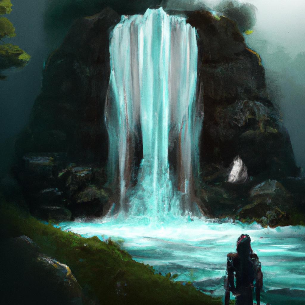 Imagem de capa do post "Descubra o que Significa Sonhar com Cachoeira!" com um desenho digital