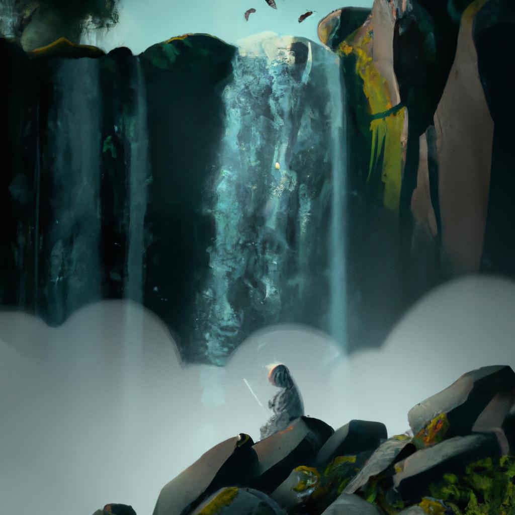 Imagem de capa do post "Sonhar com Cachoeira Significa Morte: Descubra o Significado!" com um desenho digital