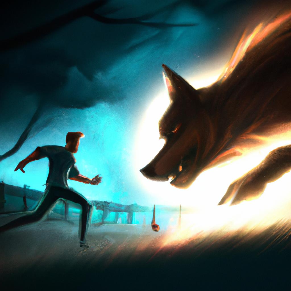 Imagem de capa do post "Descubra o Significado de Sonhar com Cachorro Atacando Alguém!" com um desenho digital