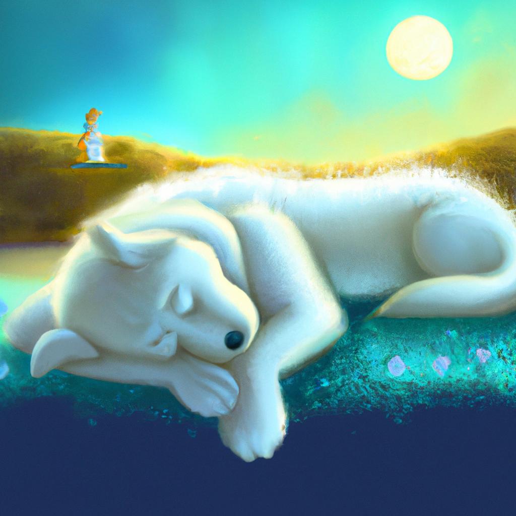 Imagem de capa do post "Descubra o Significado de Sonhar com Cachorro Branco Filhote!" com um desenho digital