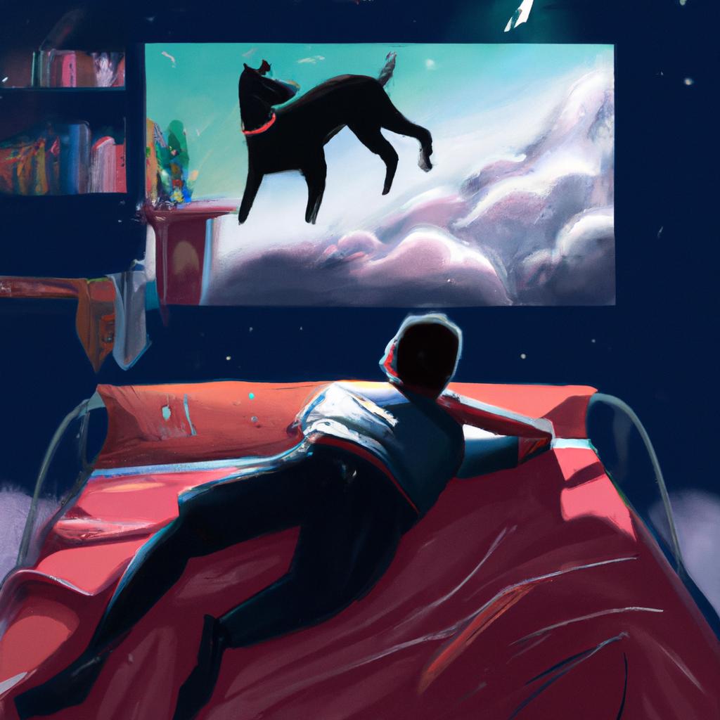 Imagem de capa do post "Descubra o Significado de Sonhar com Cachorro Bravo Preto!" com um desenho digital