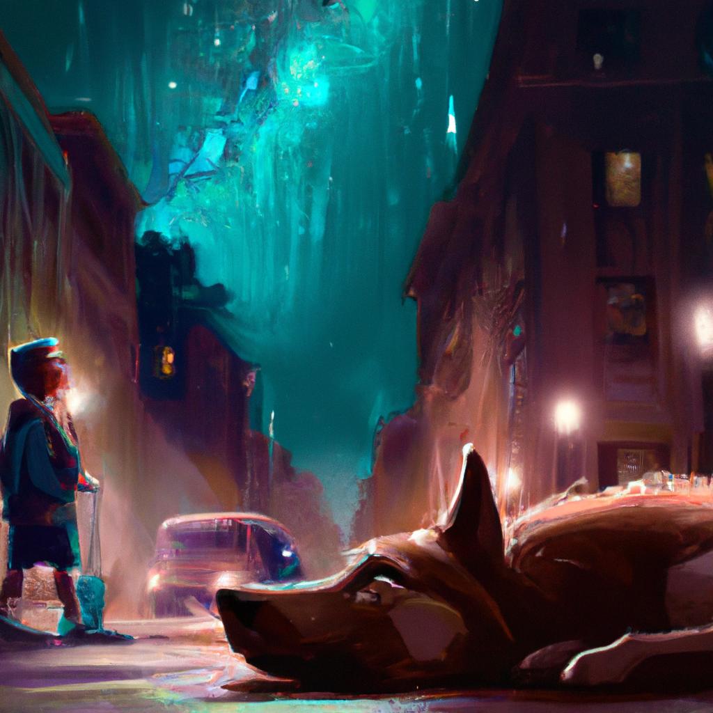 Imagem de capa do post "Descubra o Significado de Sonhar com Cachorro de Rua!" com um desenho digital