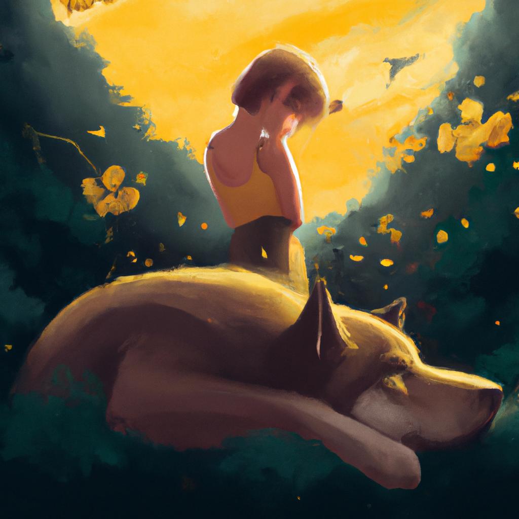 Imagem de capa do post "Descubra o Significado de Sonhar com Cachorro Machucado nas Costas!" com um desenho digital